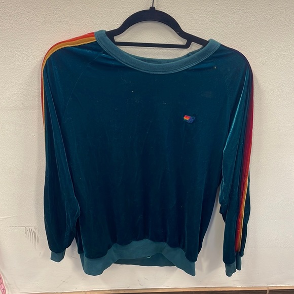 Aviator Nation Velour Crew Neck Pull Over